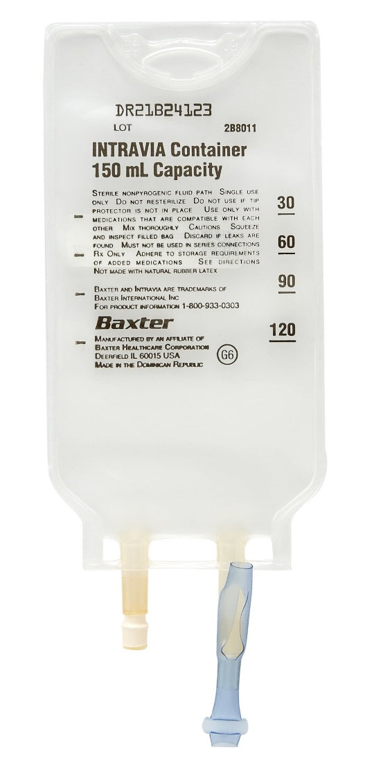 Code 1 Supply Baxter Intravia Container, Empty, Non-Pyrogenic Fluid Path All Variations (Case of 48) 2B8011