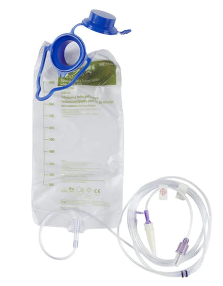 Code 1 Supply Cardinal 775100 Enteral Feeding Pump Spike Set with Flush Bag Kangarooâ„¢ ePumpâ„¢ 1000 mL DEHP-Free PVC NonSterile (each)