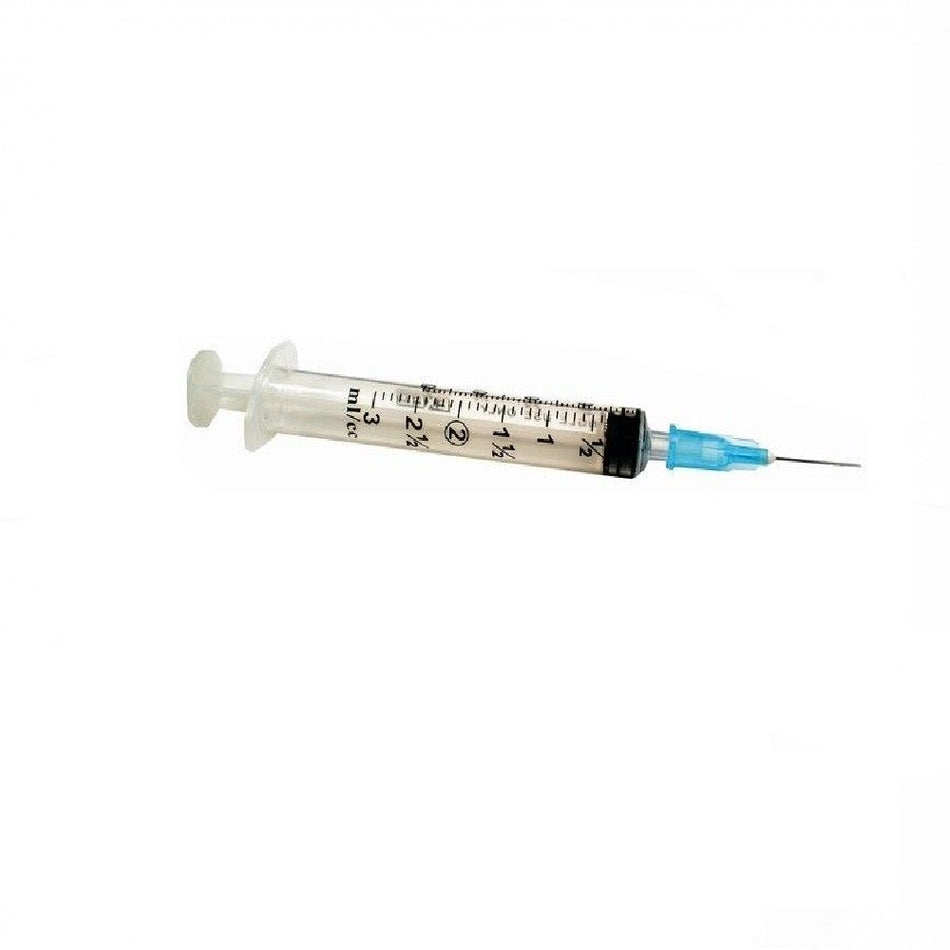 Code 1 Supply Exel 26101 Luer Lock Syringe & Needle, 3cc, Low Dead Space Plunger, 23G x 1 in. (Each)