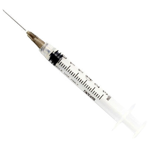Code 1 Supply Exel 26111 Syringe & Needle, Luer Lock, 3cc, Low Dead Space Plunger, 25G x 1 in. (Each)