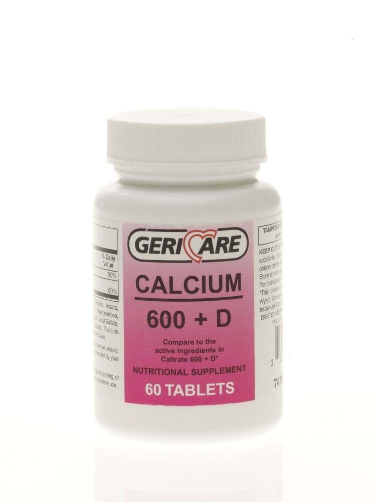 Code 1 Supply GeriCare Calcium 600mg Plus Vitamin D 200IU (Bottle of 60)