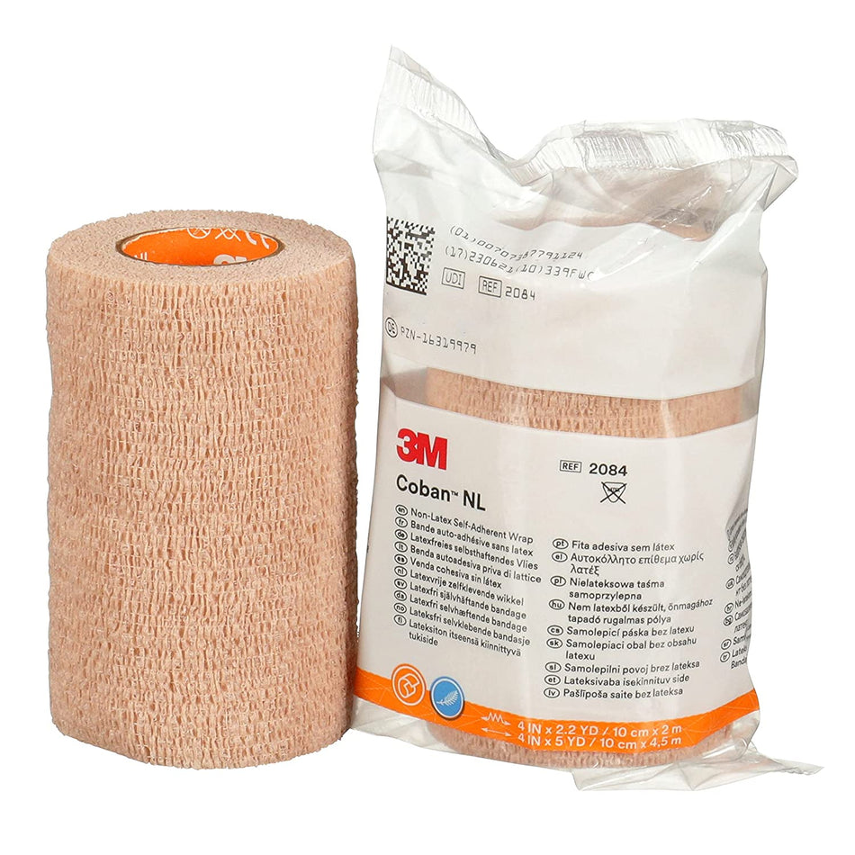 Code 1 Supply 3M 2084 Coban Self-Adherent Wrap 4 in. x 5 yd. Latex Free (One Roll)