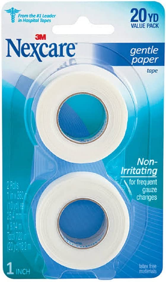 Code 1 Supply 3M 781-2PK Nexcare Gentle Paper First Aid Tape 1 in. x 10 yd. 2 Rolls (One Package of 2 Rolls)