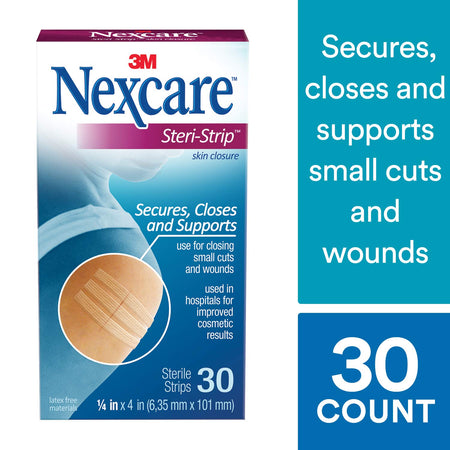 Code 1 Supply 3M H1546 Nexcare Steri-Strip Skin Closure 1/4 in. x 4 in. (Box of 30)