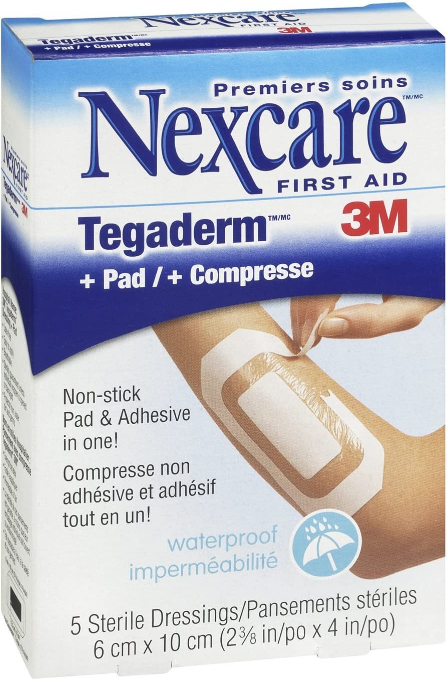 Code 1 Supply 3M H3584 Nexcare Tegaderm+Pad Waterproof Transparent Dressing 2 3/8 in. x 4 in. (Box of 5)