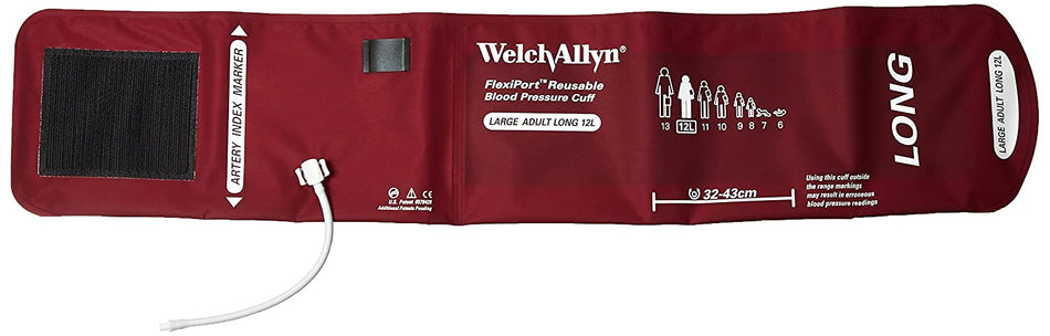 Code 1 Supply Welch Allyn REUSE-12L-1SC FlexiPort Reusable Blood Pressure Cuffs with Screw-Type Connector, Large Adult Long, Size 12L (Each)