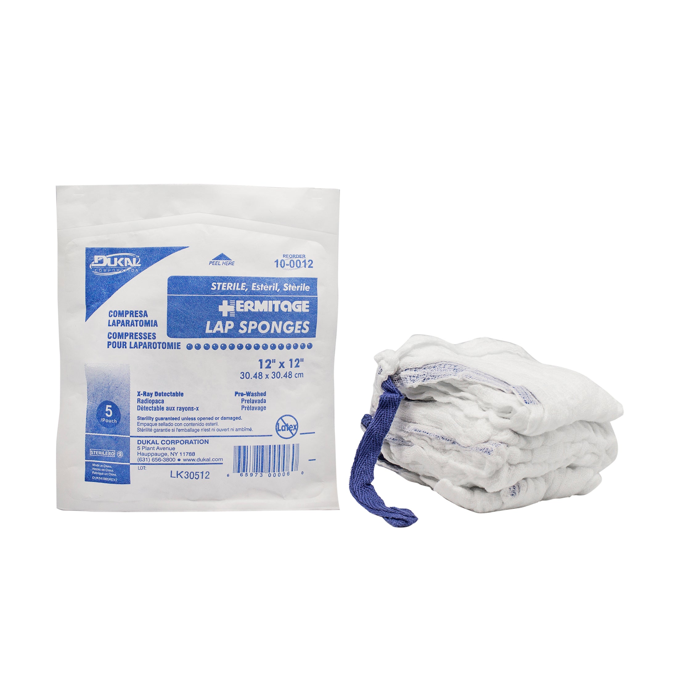 Code 1 Supply Laparotomy Sponges 12" x 12", Sterile -XRAY detectable- (5 per Pack)