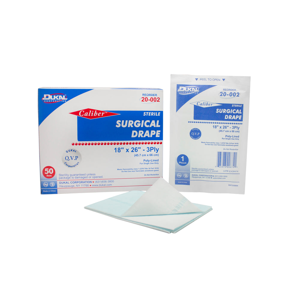 Code 1 Supply Surgical Drapes 18" x 26", Sterile- (50 per Box)