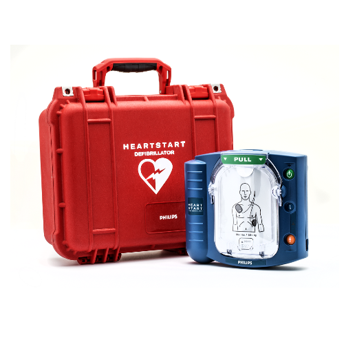 Code 1 Supply HeartStart OnSite AED with Plastic Waterproof Shell Carry Case