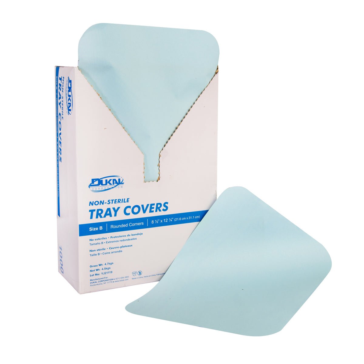 Code 1 Supply Tray Covers 8-1/2" x 12-1/4", Blue - (1000 per Case)