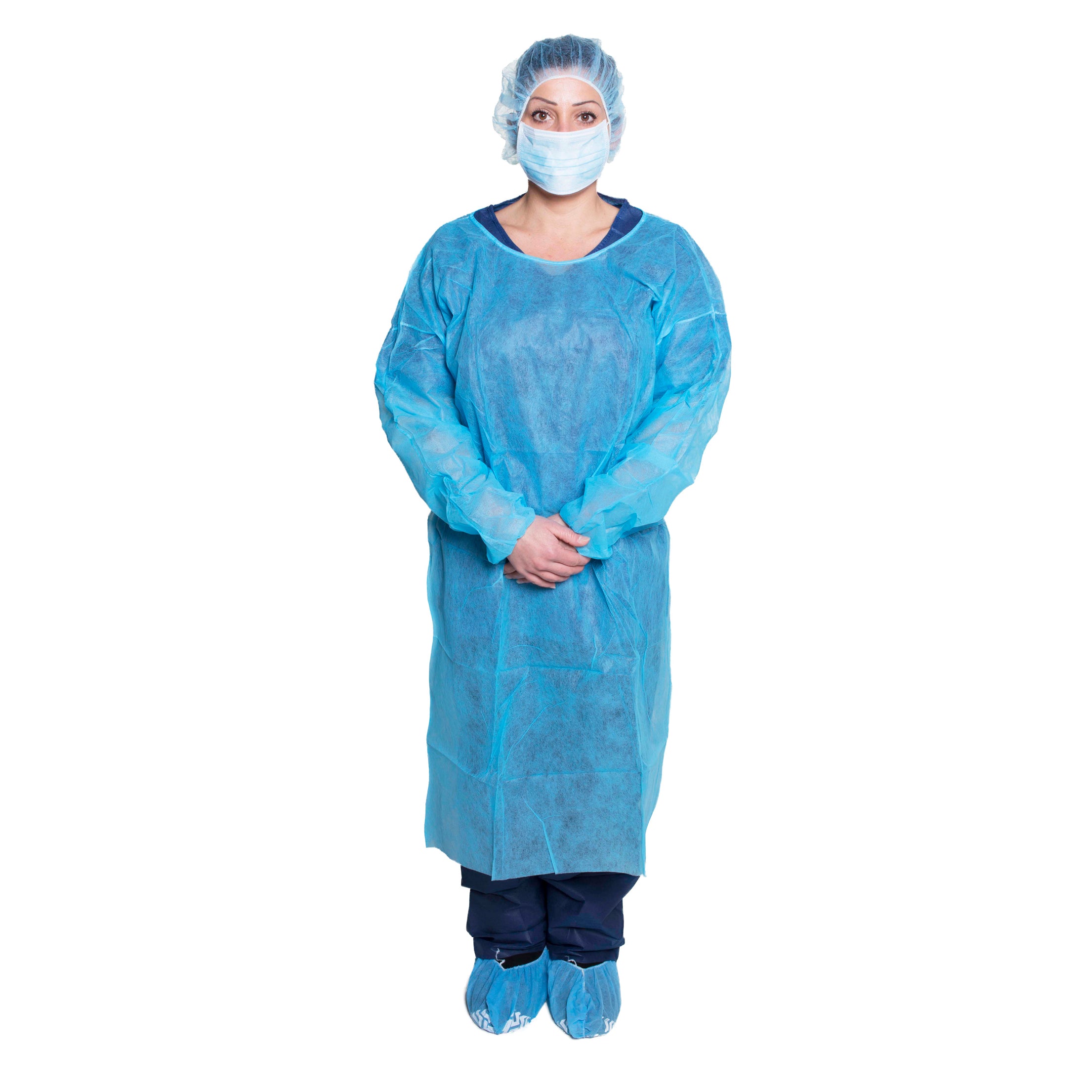 Code 1 Supply Isolation Gown, Universal, Blue - Bag of 10