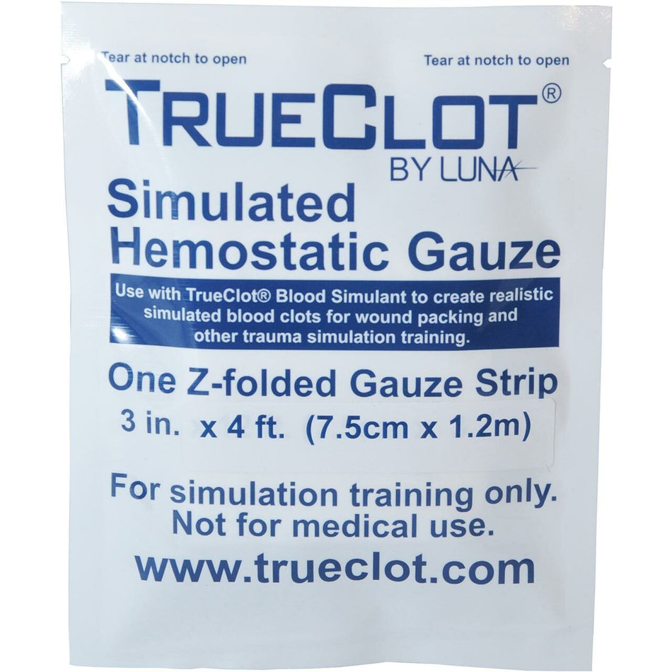 Code 1 Supply TruClot Simulated Hemostatic Gauze, 4 ft, Z-Folded