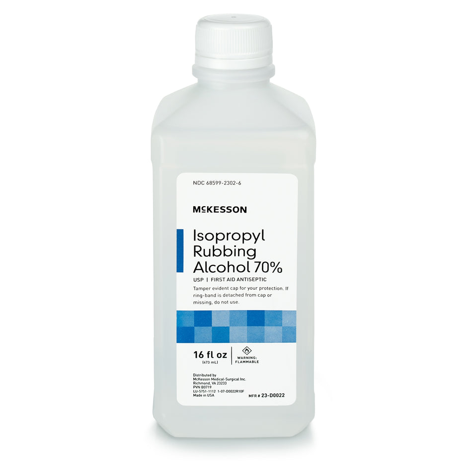 Code 1 Supply McKesson Isopropyl Rubbing Alcohol 70% - (16 oz. Bottle)