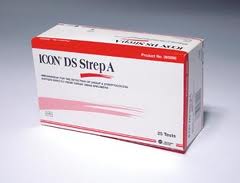 Code 1 Supply Rapid Test Kit Icon® DS Infectious Disease Immunoassay Strep A Test Throat / Tonsil Saliva Sample-(25 Tests per Box)