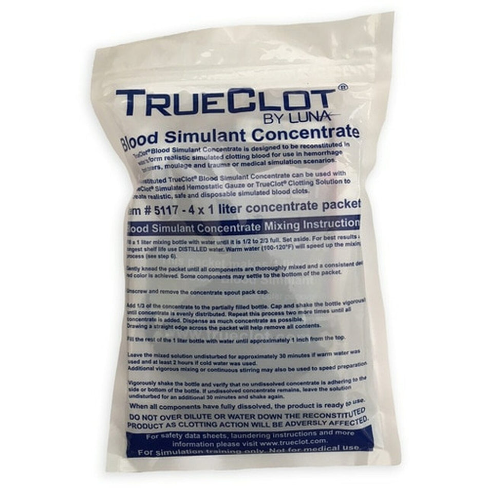 Code 1 Supply TrueClot® Blood Simulant Concentrate, 4 Pack (1 Liter Each)