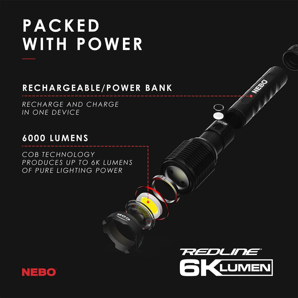 Code 1 Supply NEBO Redline 6k Lumen Flashlight