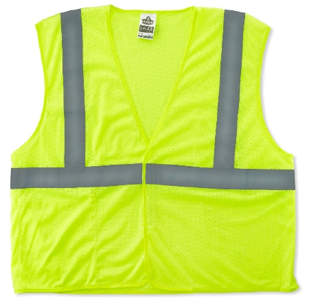 Code 1 Supply Safety Vest GloWear® 8210HL Class 2 Large / X-Large Lime Green 3 Pockets Unisex