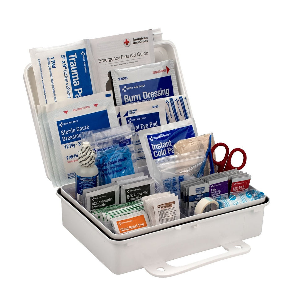 Code 1 Supply 25 Person Bulk Plastic First Aid Kit, ANSI Compliant