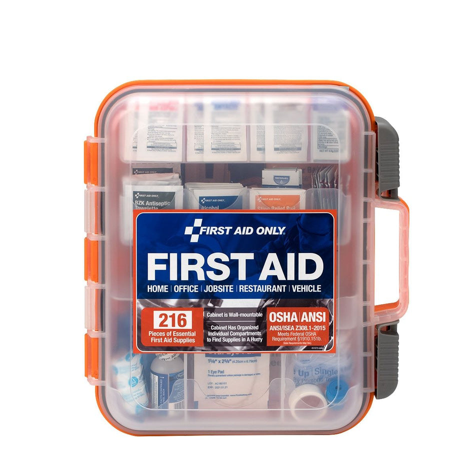Code 1 Supply 50 Person ANSI A+ 216 Piece First Aid Kit, Plastic