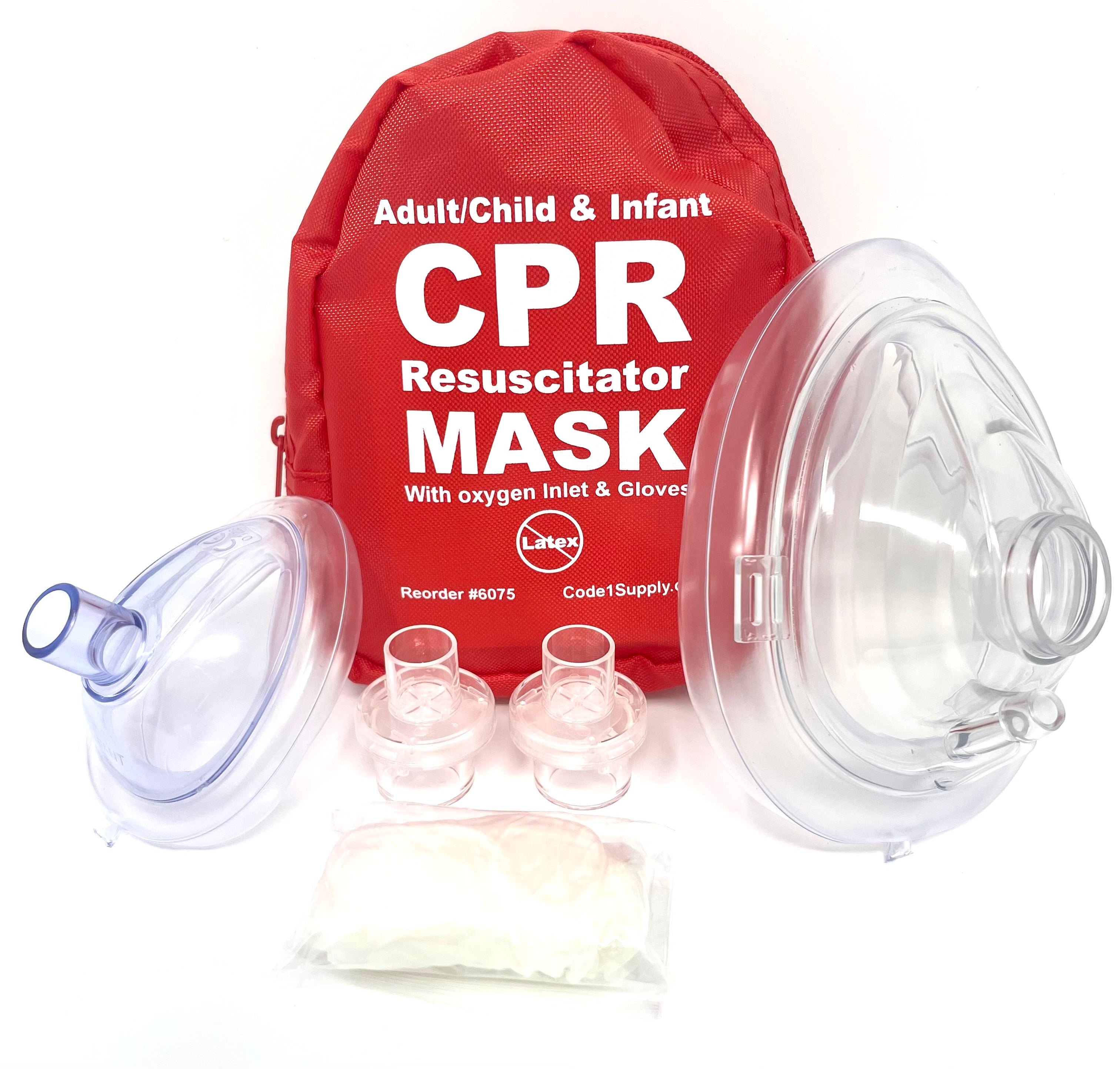 Code 1 Supply Code 1 Adult/Child & Infant CPR Mask in Soft Case – RED