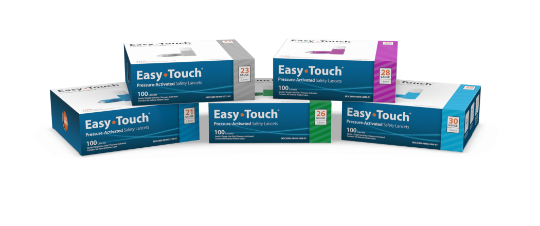 Code 1 Supply EasyTouch® Pressure-Activated Safety Lancets-23Gx2.2mm-Gray-Box of 100