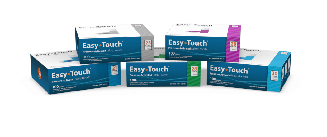 Code 1 Supply EasyTouch® Pressure-Activated Safety Lancets-26Gx1.8mm-Dark Green-Box of 100