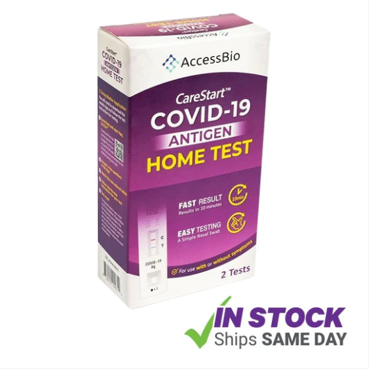 Code 1 Supply CareStart Rapid COVID-19 Home Test (2-Pack)