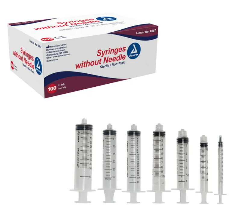 Code 1 Supply Syringes Without Needle-Luer Lock-3cc- Box of 100