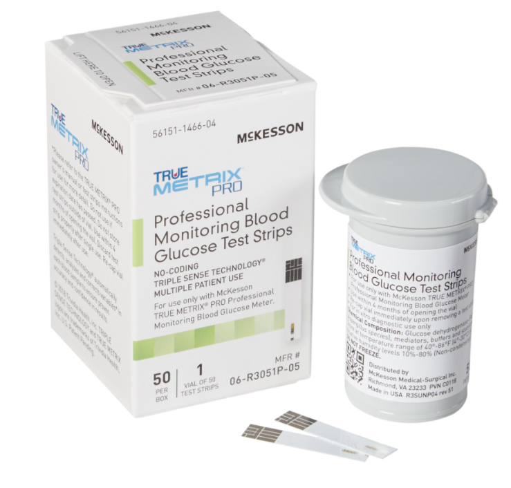 Code 1 Supply Blood Glucose Test Strips McKesson TRUE METRIX® PRO - (50 Strips per Box)