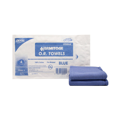 Code 1 Supply OR Towels 17" x 26", Blue, Sterile - (4 per Pack)