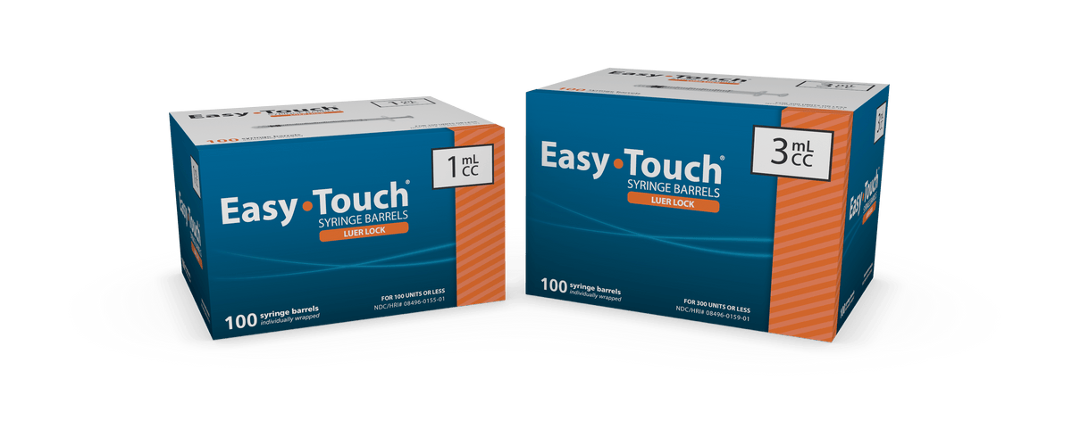 Code 1 Supply EasyTouch Syringe Luer Lock Barrels 3mL- Box of 100