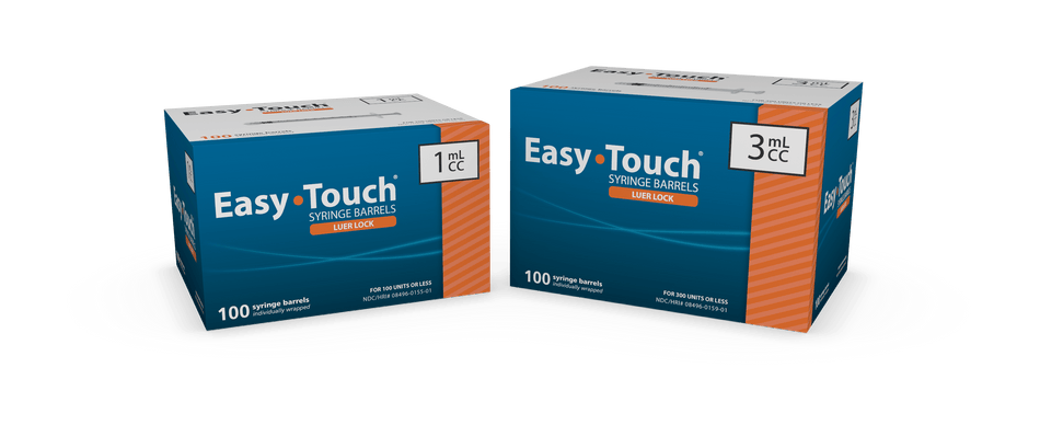 Code 1 Supply EasyTouch Syringe Luer Lock Barrels 3mL- Box of 100