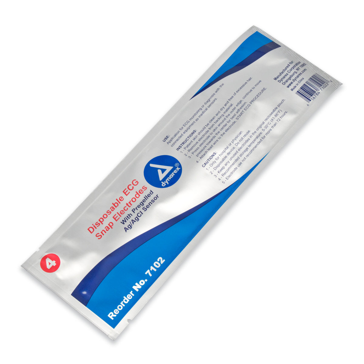 Code 1 Supply ECG Snap Electrode - 50mm X 55mm - Adult - 4 per pouch / 150 pouches per box