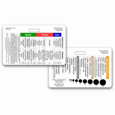 Code 1 Supply Glasgow Coma Scale Badge Reference Card - HORIZONTAL