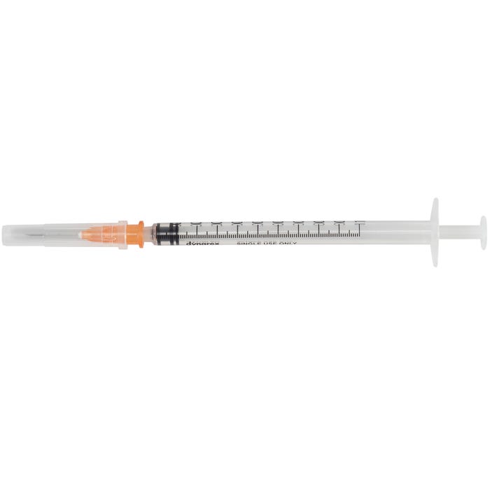 Code 1 Supply 5cc Syringe With Needle - Luer Lock - 20g - 1.5" Needle (Box of 100)